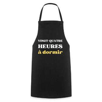 VINGT QUATRE HEURES à dormir - Tablier de cuisine - noir - Devant - AI Model Male 185 dark (185cm)