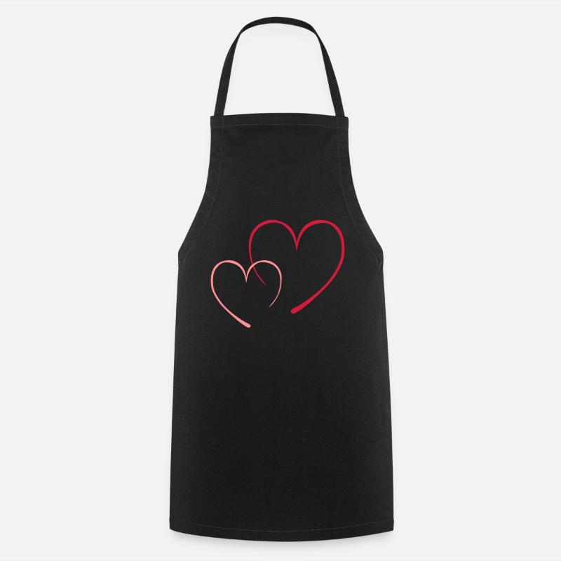 contour_2coeur - Tablier de cuisine - noir