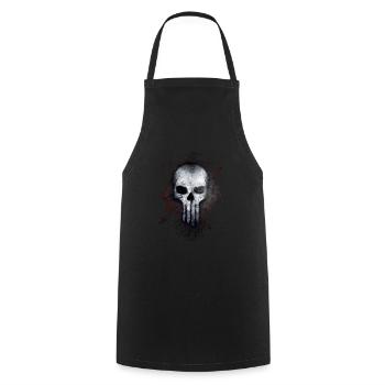 Totenkopf Schädel Tod Gotik Paint Splatter Art - Kochschürze - Schwarz - Vorne - AI Model Male 185 dark (185cm)