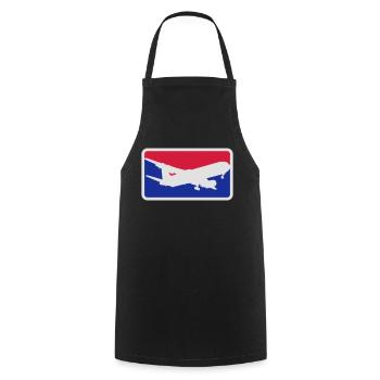 logo de sport rouge bleu pilote passe de pilote d' - Tablier de cuisine - noir - Devant - AI Model Male 185 dark (185cm)