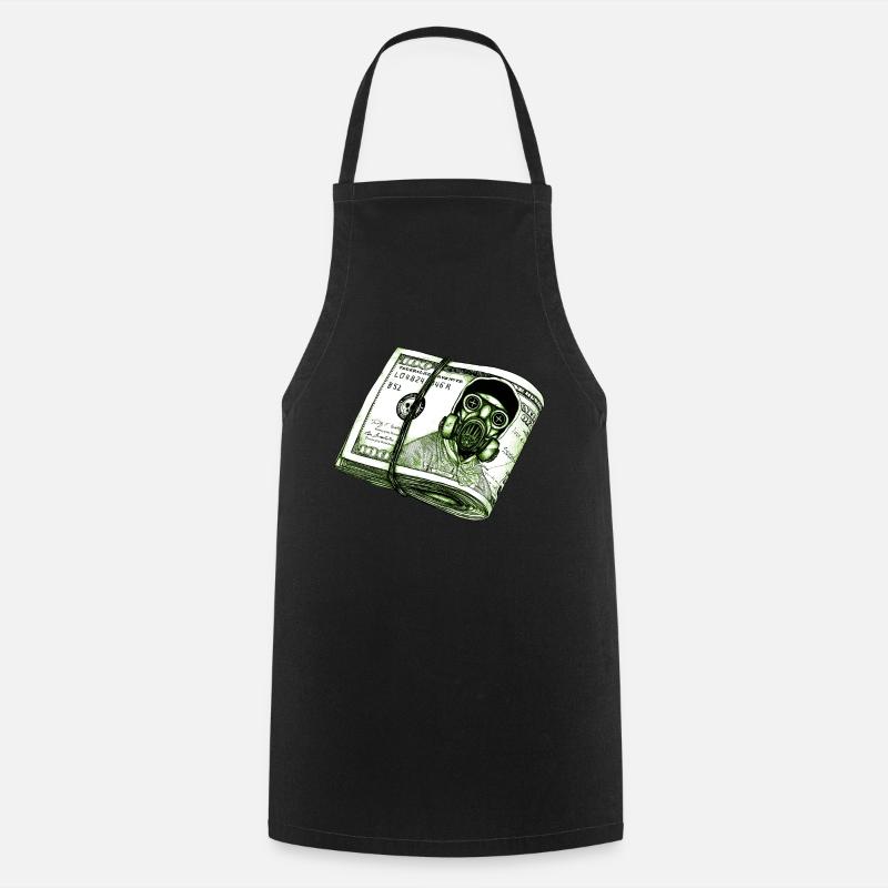 Gas Mask Dollar - Cooking Apron - black