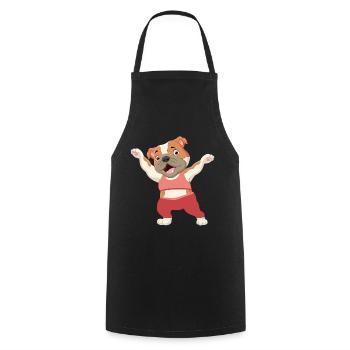Chien fitness gym chien de sport - Tablier de cuisine - noir - Devant - AI Model Male 185 dark (185cm)