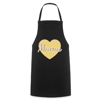 mama heart 01 - Cooking Apron - black - Front - AI Model Male 185 dark (185cm)
