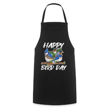 Ornithology pun for an ornithologist - Cooking Apron - black - Front - AI Model Male 185 dark (185cm)