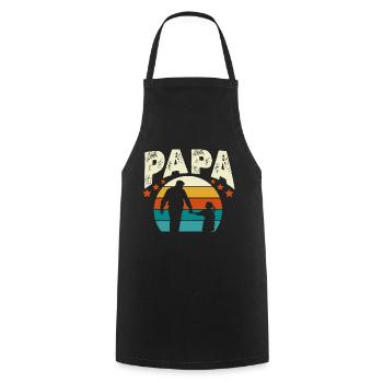 Papa Vintage - Tablier de cuisine - noir - Devant - AI Model Male 185 dark (185cm)