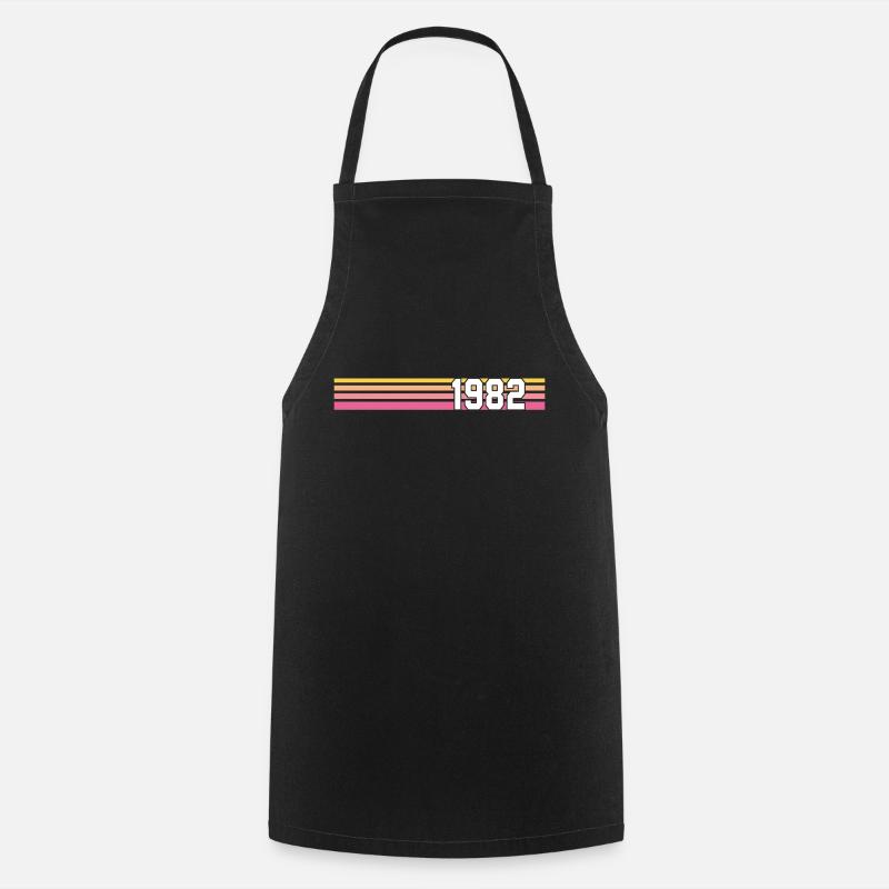 retro gift 1982 t-shirt 1982 - Cooking Apron - black