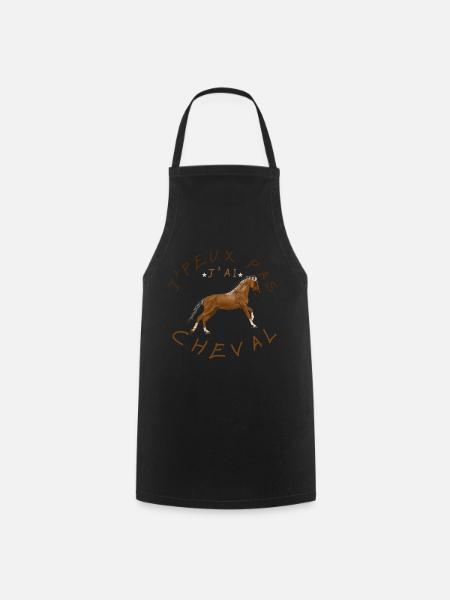 J'peux pas j'ai cheval - Tablier de cuisine - noir