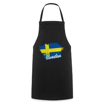 I love Sweden - Cooking Apron - black - Front - AI Model Male 185 dark (185cm)