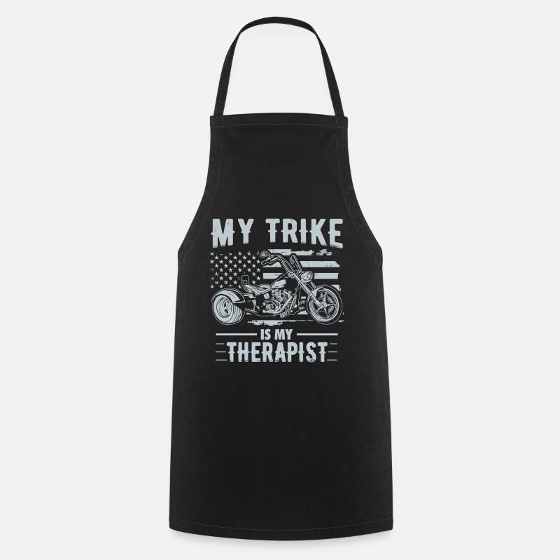 Trike Gift Ideas | Triker Motorcycle Trikes Biker - Cooking Apron - black
