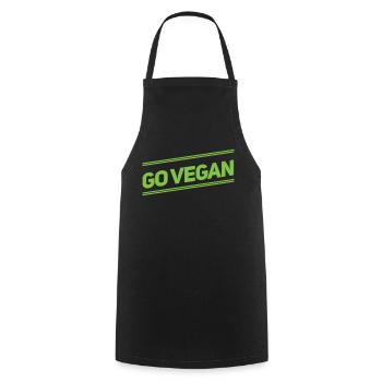 Devenez végétalien - Tablier de cuisine - noir - Devant - AI Model Male 185 dark (185cm)