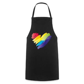 herz rainbow - Kochschürze - Schwarz - Vorne - AI Model Male 185 dark (185cm)