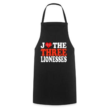 love three lionesses england soccer team - Cooking Apron - black - Front - AI Model Male 185 dark (185cm)