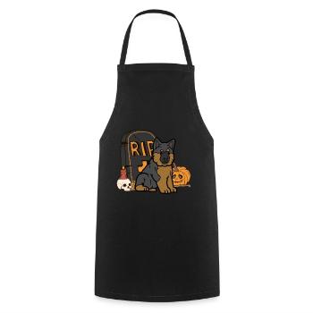 Mignon berger allemand Halloween Costume Chien - Tablier de cuisine - noir - Devant - AI Model Male 185 dark (185cm)