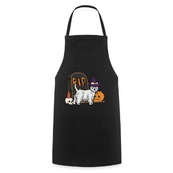 West Highland White Terrier Halloween Kawaii - Tablier de cuisine - noir - Devant - AI Model Male 185 dark (185cm)
