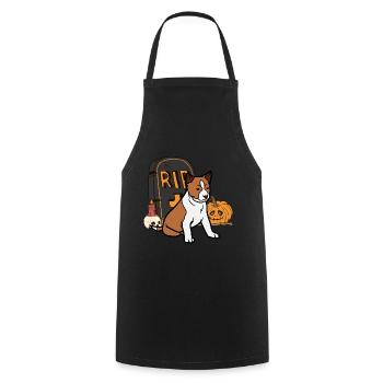 Basenji Halloween Kostüm Hund - Kochschürze - Schwarz - Vorne - AI Model Male 185 dark (185cm)