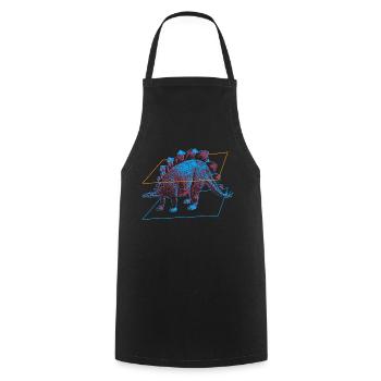 Stegosaurus Dinosaur - Cooking Apron - black - Front - AI Model Male 185 dark (185cm)