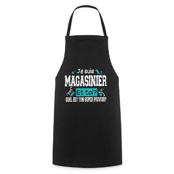 Magasinier Homme Cadeau Métier Vintage Mug T-shirt - Tablier de cuisine - noir - Devant - AI Model Male 185 dark (185cm)