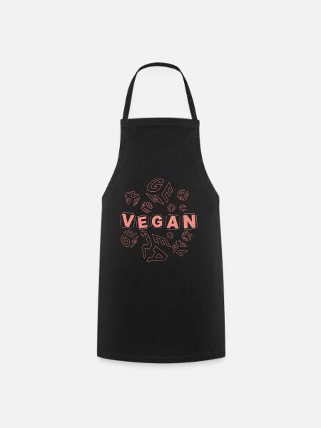 vegan alt-rosa Würfelblock - Kochschürze - Schwarz