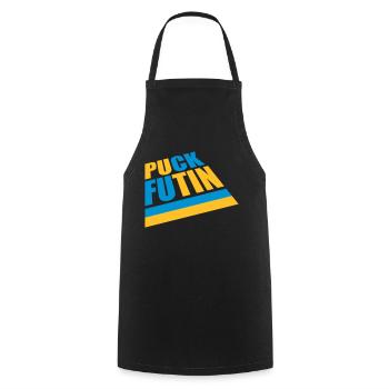 Conception du logo Puck Futin - Tablier de cuisine - noir - Devant - AI Model Male 185 dark (185cm)