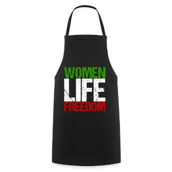 Iran Droits des femmes Féminisme Hijab Cadeau - Tablier de cuisine - noir - Devant - AI Model Male 185 dark (185cm)