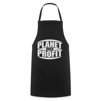 planet over profit Zitat - Kochschürze - Schwarz - Vorne - AI Model Male 185 dark (185cm)