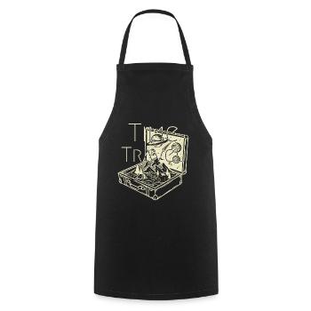 Time (to) Travel - Surrealistic Traveller Artwork - Cooking Apron - black - Front - AI Model Male 185 dark (185cm)