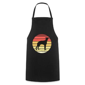 Retro Vintage Pfoten Tier Hund Design für Pfote - Kochschürze - Schwarz - Vorne - AI Model Male 185 dark (185cm)