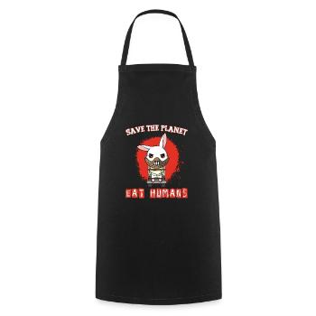 Vegan Earth Day Animal Rights Garment Apparel - Tablier de cuisine - noir - Devant - AI Model Male 185 dark (185cm)
