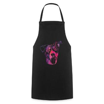 Abstrakte Pfoten Tier Hund Design für Pfotenbesitzer - Kochschürze - Schwarz - Vorne - AI Model Male 185 dark (185cm)