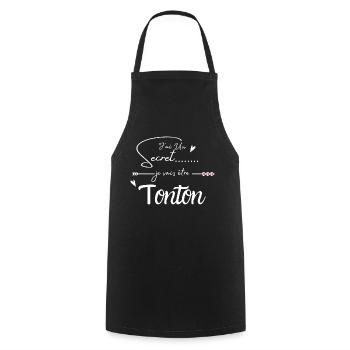 Je vais être tonton - Tablier de cuisine - noir - Devant - AI Model Male 185 dark (185cm)