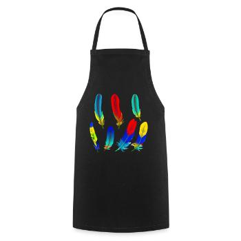 Plumes de perroquet - Tablier de cuisine - noir - Devant - AI Model Male 185 dark (185cm)