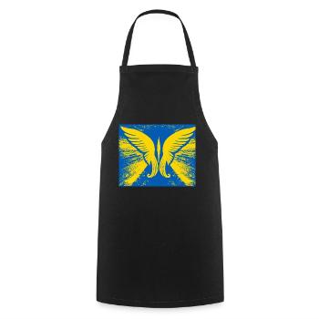 Wings for Freedom Peace - Cooking Apron - black - Front - AI Model Male 185 dark (185cm)