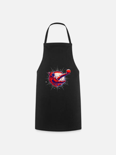 Astronaut Football Kick - Cooking Apron - black
