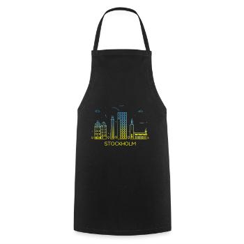 Stockholm Skyline - Kochschürze - Schwarz - Vorne - AI Model Male 185 dark (185cm)