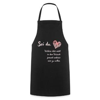 SEI DU Selbstliebe Text Deutsch - Kochschürze - Schwarz - Vorne - AI Model Male 185 dark (185cm)