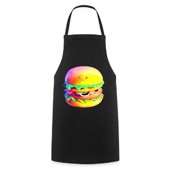 Colorful kawaii hamburger - Cooking Apron - black - Front - AI Model Male 185 dark (185cm)
