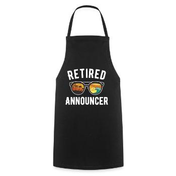 Retirement Beach Announcer - Cooking Apron - black - Front - AI Model Male 185 dark (185cm)