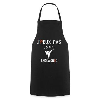 J Peux Pas J ai Taekwondo - Tablier de cuisine - noir - Devant - AI Model Male 185 dark (185cm)