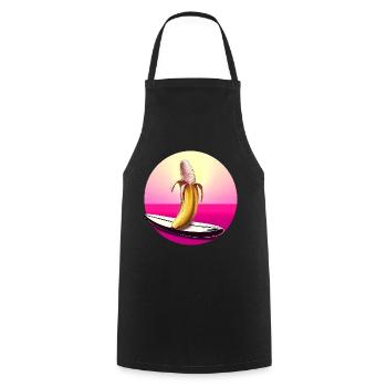 Surfing Banana Sunset - Cooking Apron - black - Front - AI Model Male 185 dark (185cm)
