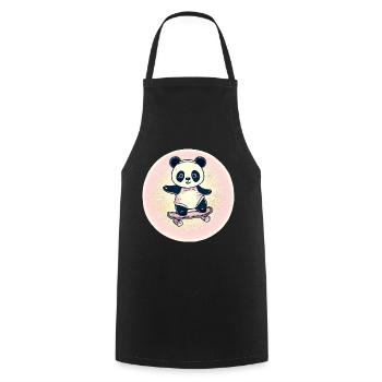 Skateboard panda in sunset - Cooking Apron - black - Front - AI Model Male 185 dark (185cm)