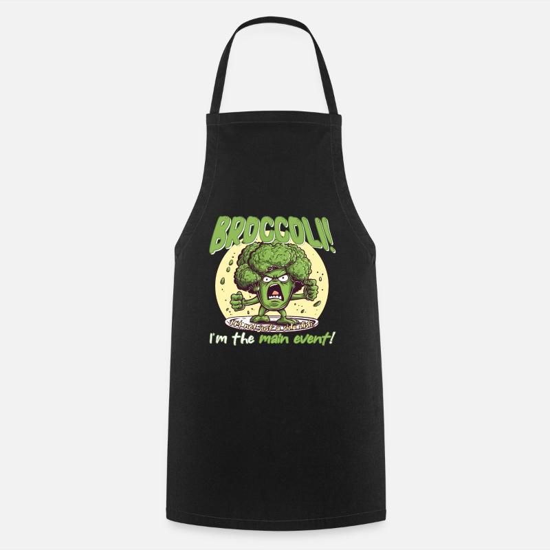 Broccoli - not a side dish - AI generated - Cooking Apron - black