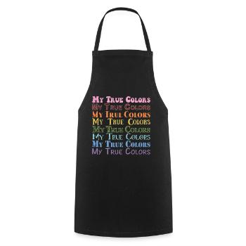 My true colors: rainbow vintage - Kochschürze - Schwarz - Vorne - AI Model Male 185 dark (185cm)