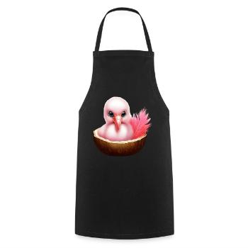 Flamant rose de noix de - Tablier de cuisine - noir - Devant - AI Model Male 185 dark (185cm)