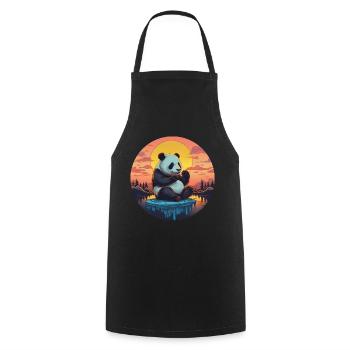 Süßer Panda auf Eisscholle mit Süßigkeiten - Sonne - Kochschürze - Schwarz - Vorne - AI Model Male 185 dark (185cm)