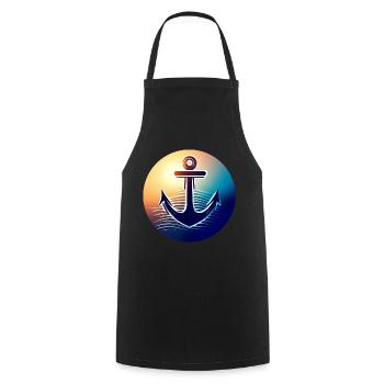 Anchor Sunset Round - Tablier de cuisine - noir - Devant - AI Model Male 185 dark (185cm)