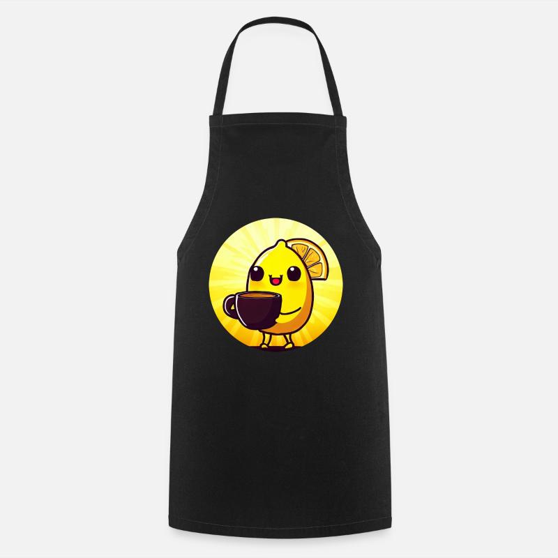 Caffeine sunset with lemon and coffee - Cooking Apron - black