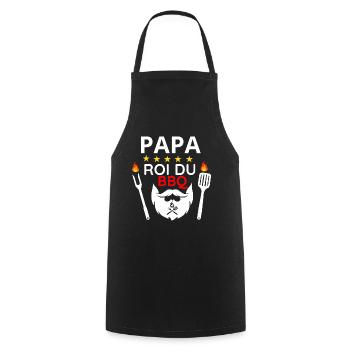 Tablier papa roi du barbecue - Tablier de cuisine - noir - Devant - AI Model Male 185 dark (185cm)