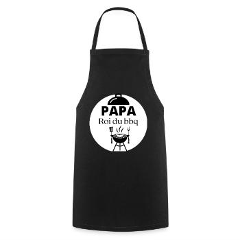 PAPA Roi du bbq - Tablier de cuisine - noir - Devant - AI Model Male 185 dark (185cm)