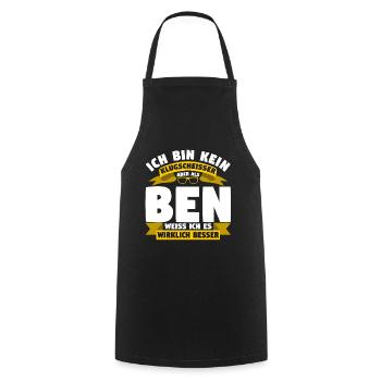 Klugscheisser Ben weiß es besser - Kochschürze - Schwarz - Vorne - AI Model Male 185 dark (185cm)