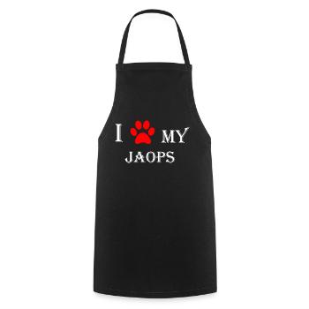 I love my Jaops I Jack Russel Mops Mix - Kochschürze - Schwarz - Vorne - AI Model Male 185 dark (185cm)